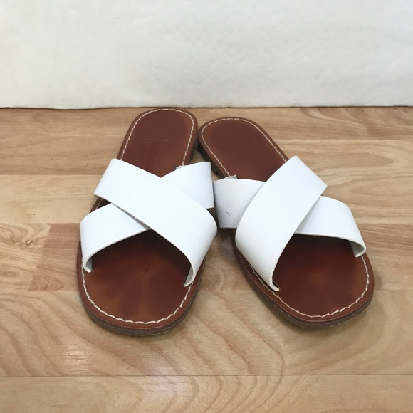 white criss cross sandals